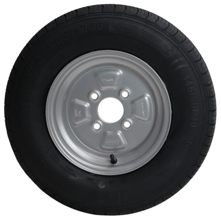 Kenda Roue complète de remorque - 145/80R10(145R10) - entraxe : 4x100 - capacité de charge : 375 kg - diamètre du moyeu : 60 mm - 4PR