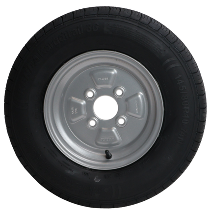 Kenda Roue complète de remorque - 145/80R10(145R10) - entraxe : 4x100 - capacité de charge : 375 kg - diamètre du moyeu : 60 mm - 4PR