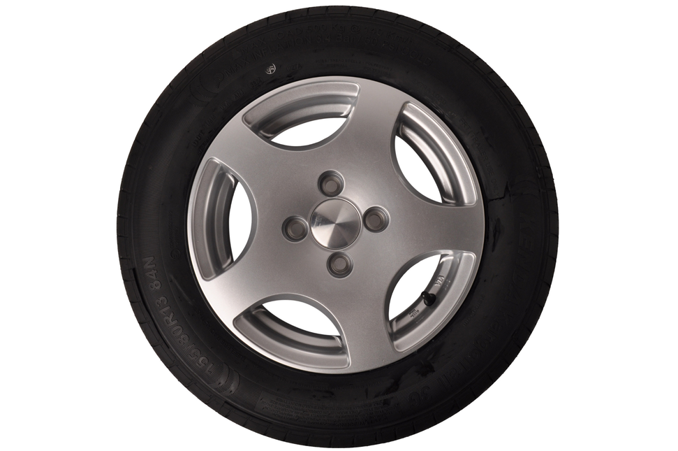 Kenda Roue complète de remorque - 155/80R13 - jante en alliage léger - entraxe : 4x100 - capacité de charge : 500 kg - diamètre du moyeu : 57 mm