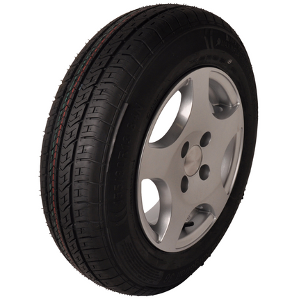 Kenda Roue complète de remorque - 155/80R13 - jante en alliage léger - entraxe : 4x100 - capacité de charge : 500 kg - diamètre du moyeu : 57 mm