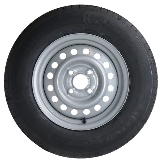 Kenda Roue complète de remorque - 165R13C - entraxe : 4x100 - capacité de charge : 600 kg - diamètre du moyeu : 57 mm