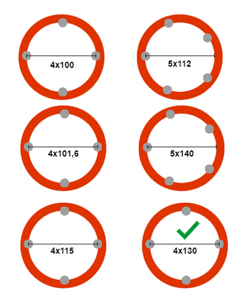 Kenda Roue complète de remorque - 175/70R13 - entraxe : 4x130 - capacité de charge : 530 kg - diamètre du moyeu : 85 mm
