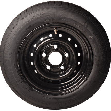 Kenda Roue complète de remorque - 185/60R12C - jante noir - entraxe : 5x112 - capacité de charge : 900 kg - diamètre du moyeu : 67 mm