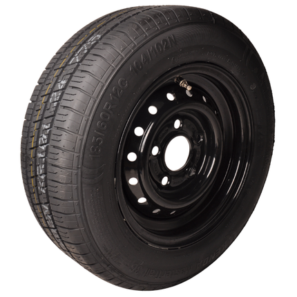 Kenda Roue complète de remorque - 185/60R12C - jante noir - entraxe : 5x112 - capacité de charge : 900 kg - diamètre du moyeu : 67 mm