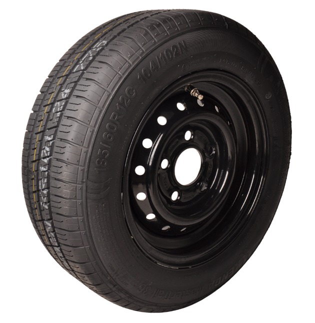 Kenda Roue complète de remorque - 185/60R12C - jante noir - entraxe : 5x112 - capacité de charge : 900 kg - diamètre du moyeu : 67 mm