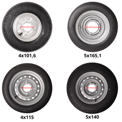 Kenda Roue complète de remorque - 185/70R13 - entraxe : 4x130 - capacité de charge : 530 kg - diamètre du moyeu : 85 mm