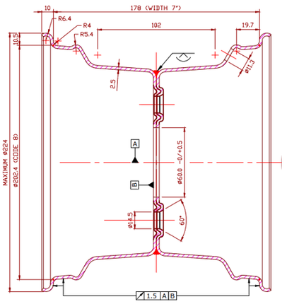 Kenda Roue complète de remorque - 18.5x8.50-8 - entraxe : 4x100 - capacité de charge : 425 kg - diamètre du moyeu : 57 mm - 6PR