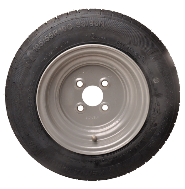 Kenda Roue complète de remorque - 195/55R10C - entraxe : 4x100 - capacité de charge : 500 kg - diamètre du moyeu : 60 mm - 10PR