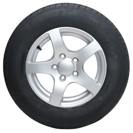 Kenda Roue complète de remorque - 195/70R14 - jante en alliage léger - entraxe : 5x112 - capacité de charge : 750 kg - diamètre du moyeu : 67 mm - ET30