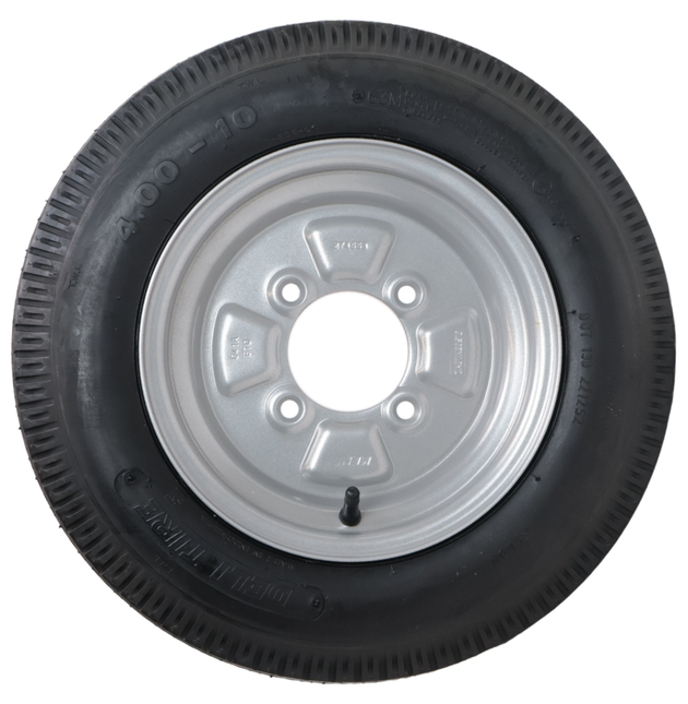 Kenda Roue complète de remorque - 4.00-10 - entraxe : 4x115 - capacité de charge : 275 kg - diamètre du moyeu : 85 mm - 4PR