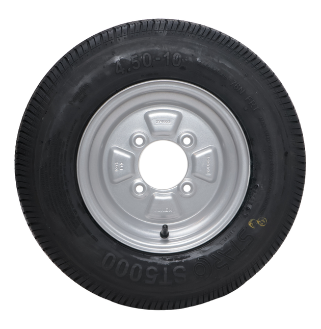 Kenda Roue complète de remorque - 4.50-10 - entraxe : 4x115 - capacité de charge : 400 kg - diamètre du moyeu : 85 mm - 6PR