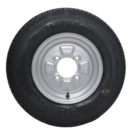 Kenda Roue complète de remorque - 4.50-10 - entraxe : 4x115 - capacité de charge : 400 kg - diamètre du moyeu : 85 mm - 6PR