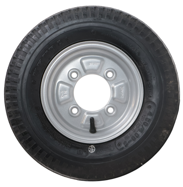 Kenda Roue complète de remorque - 4.80/4.00-8 - entraxe : 4x115 - capacité de charge : 335 kg - diamètre du moyeu : 85 mm - 6PR