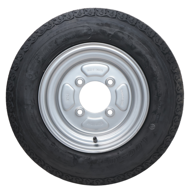 Kings tire Roue complète de remorque - 4.00-10 - entraxe : 4x115 - capacité de charge : 345 kg - diamètre du moyeu : 85 mm - 6PR
