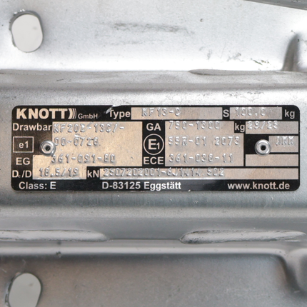 Knott Knott Frein à inertie pour remorque - KF13-C mécanique - capacité max : 1300 kg - connexion au timon en V