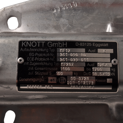 Knott Knott Frein à inertie pour remorque - KF17-C - capacité max : 1700 kg - connexion au timon en V