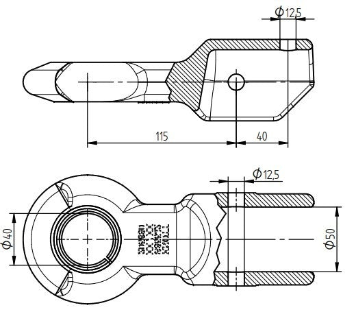 Knott Knott KF35-D1 / KF35-D2 - anneau de din / anneau de timon - rond 50 mm - 3500 kg - pour remorques freinées