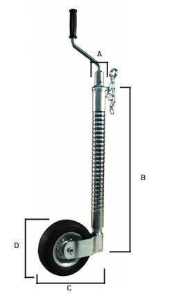 Knott Roue jockey Ifor Williams - 48 mm - nervuré- 200 kg - jante en acier