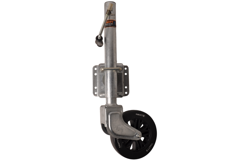 Roue Jockey Escamotable 500kg - Tube Acier 60mm - Bride Multi-Trous - Pour Remorques Lourdes, Caravanes - 9
