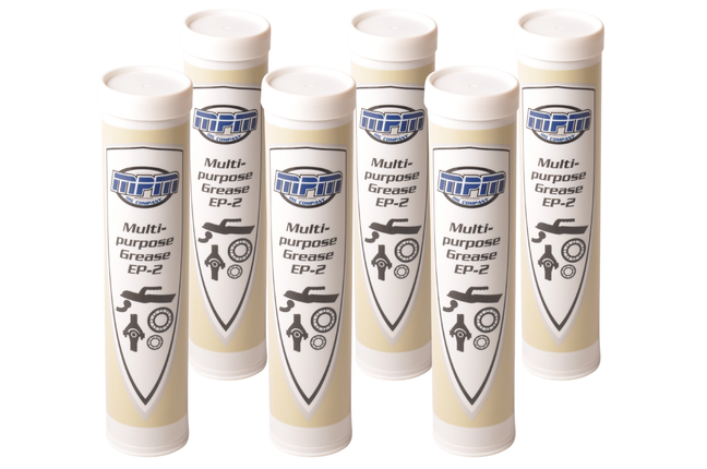 MPM Set de 6 cartouches de graisse EP2 – 400 grammes – universel – MPM