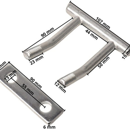 Novio Ancrage au sol M12 - 90x107 mm