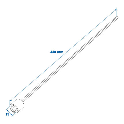 ProPlus Adaptateur de rallonge 440 mm / 19 mm pour pied d'angle - convient à presque tous les types de caravanes