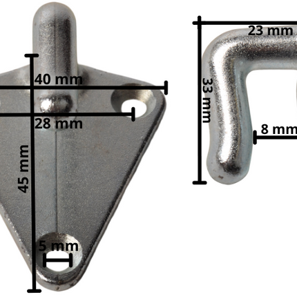 ProPlus Crochet de corde Métal 40x45 mm - 10 pièces emballées sous blister