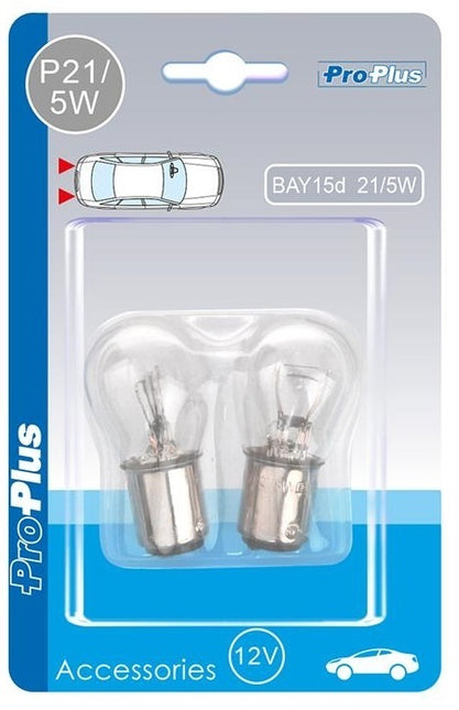 ProPlus Jeu de 2 ampoules, ampoule culot à baïonnette 15D 12V 21/5 W ( feu arriére/frein combiné)