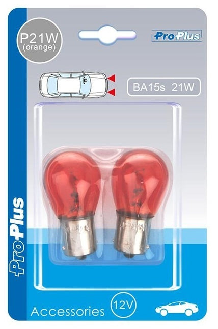 ProPlus Jeu de 2 ampoules orange, ampoule à baïonnette 12V 21/W ( clignotant orange)