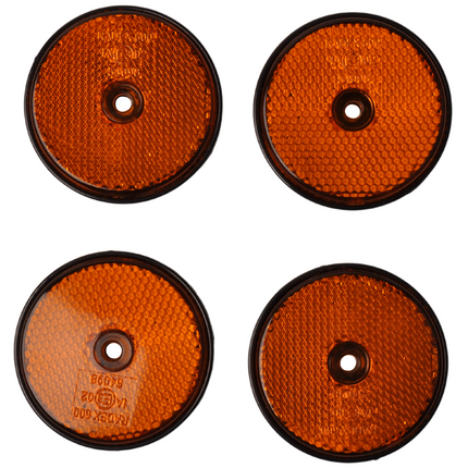 Radex Catadioptre Radex orange/jaune 60 mm trous de vis ronds