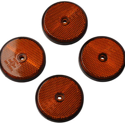 Radex Catadioptre Radex orange/jaune 60 mm trous de vis ronds