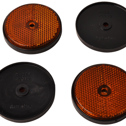 Radex Catadioptre Radex orange/jaune 60 mm trous de vis ronds