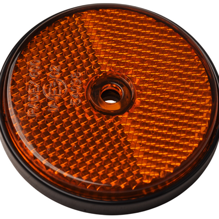 Radex Catadioptre Radex orange/jaune 60 mm trous de vis ronds