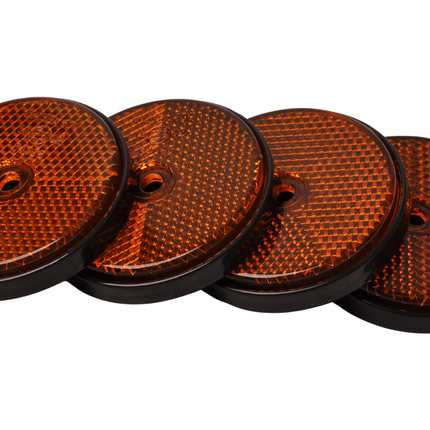 Radex Catadioptre Radex orange/jaune 60 mm trous de vis ronds