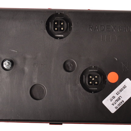 Radex Feu arrière de remorque - Radex 6400 - gauche - 200x140x52 mm - connecteur 5 broches baïonnette