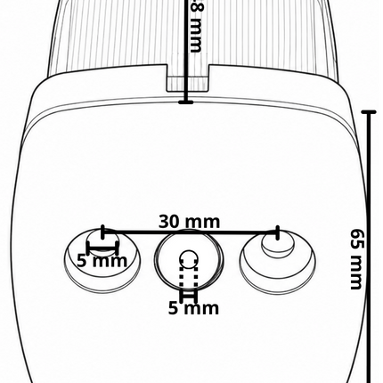 Radex Feu de gabarit PN910 - blanc - feu unique - 63x66 mm avec catadioptres