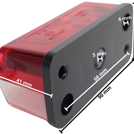 Radex Feu de gabarit type 925 rouge/blanc, matériel de montage inclus