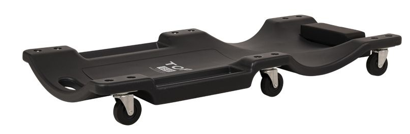 Remorqueshop Chariot de mécanicien / chariot pour vélos couchés avec coussin pour la nuque et 2 compartiments de rangement pratiques