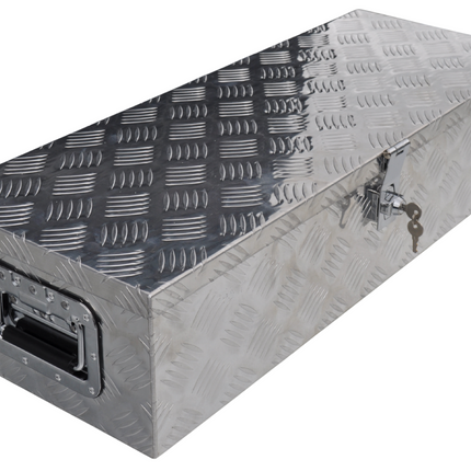 Remorqueshop Coffre de timon en tôle aluminium antidérapante 800x300x190 mm – fermeture papillon