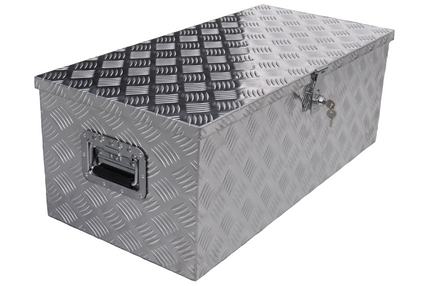 Remorqueshop Coffre de timon en tôle aluminium antidérapante 840x400x310 mm – avec fermeture papillon