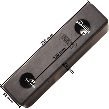 Remorqueshop Coussin de choc 200x52x60 mm – noir