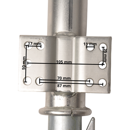 Remorqueshop Roue jockey 60 mm rond automatique pliante
