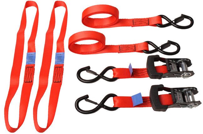 Remorqueshop Sangles d'arrimage universelles pour le transport de moto 180 cm – 350 kg