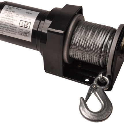 Remorqueshop Treuil électrique 900 kg avec câble en acier et crochet