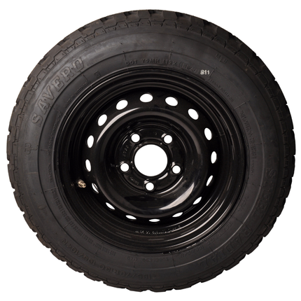 Savero Roue complète pour remorque - 185/70R13C - profil tout-terrain - jante noire - entraxe : 5x112 - capacité de charge : 950 kg - diamètre de moyeu : 67 mm