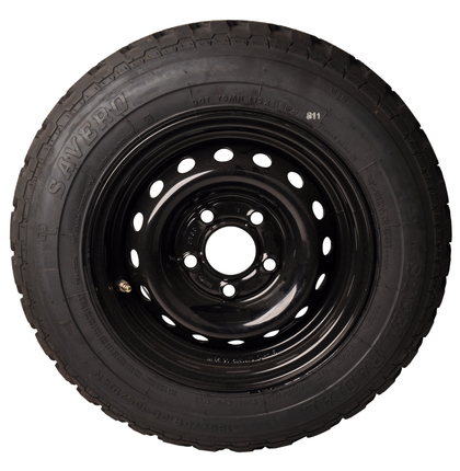 Savero Roue complète pour remorque - 185/70R13C - profil tout-terrain - jante noire - entraxe : 5x112 - capacité de charge : 950 kg - diamètre de moyeu : 67 mm
