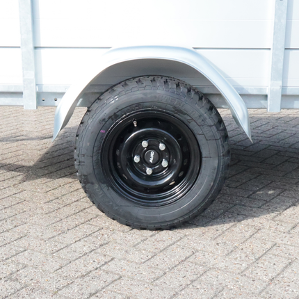 Savero Roue complète pour remorque - 185/70R13C - profil tout-terrain - jante noire - entraxe : 5x112 - capacité de charge : 950 kg - diamètre de moyeu : 67 mm