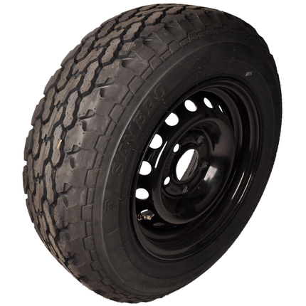 Savero Roue complète pour remorque - 185/70R13C - profil tout-terrain - jante noire - entraxe : 5x112 - capacité de charge : 950 kg - diamètre de moyeu : 67 mm