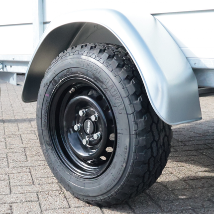 Savero Roue complète pour remorque - 185/70R13C - profil tout-terrain - jante noire - entraxe : 5x112 - capacité de charge : 950 kg - diamètre de moyeu : 67 mm