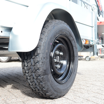 Savero Roue complète pour remorque - 185/70R13C - profil tout-terrain - jante noire - entraxe : 5x112 - capacité de charge : 950 kg - diamètre de moyeu : 67 mm